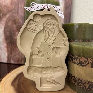 Vintage Santa Brown Bag Cookie Art Cookie Mold 1983